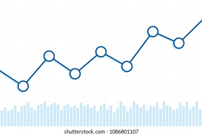 abstract financial chart with uptrend line graph in stock market on white color background