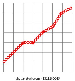 Abstract financial chart with uptrend line graph and numbers in stock market on gradient gray color background.