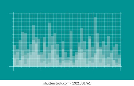  Abstract financial chart with uptrend line graph and numbers in stock market on gradient white color background. Trend lines, columns, market economy information background.  Vector illustration