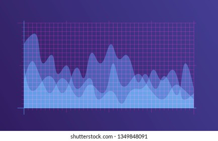  Abstract financial chart with uptrend line graph and numbers in stock market on gradient white color background. Trend lines, columns, market economy information background.  Vector illustration