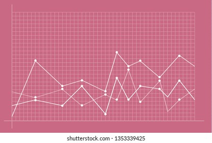 Abstract financial chart with uptrend line graph and numbers in stock market on gradient white color background. Trend lines, columns, market economy information background. 