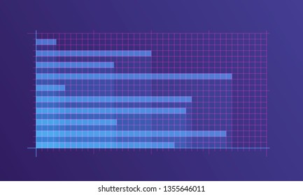  Abstract financial chart with uptrend line graph and numbers in stock market on gradient white color background. Trend lines, columns, market economy information background.  Vector illustration
