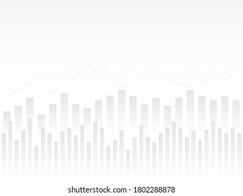 Abstract financial chart with uptrend line graph with gradient grey background.