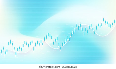 Resumen gráfico financiero con gráfico de tendencia ascendente y mapa mundial sobre fondo de color blanco y negro. Gráfico gráfico de Business Candle stick de las operaciones de inversión en el mercado de valores. Ilustración vectorial.