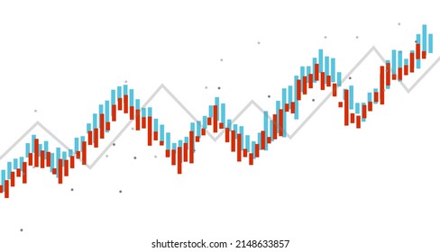 Resumen de gráfico financiero con gráfico de tendencia ascendente en el mercado de valores.ingresos crecientes, planificación, economía.diseño vectorial