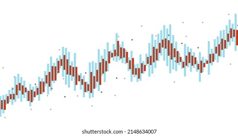 Resumen de gráfico financiero con gráfico de tendencia ascendente en el mercado de valores.ingresos crecientes, planificación, economía.diseño vectorial