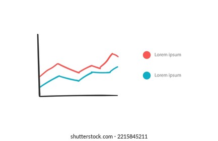 gráfico financiero abstracto con gráfico de tendencia ascendente y números en el mercado de valores sobre fondo de color blanco degradado, estilo de escritura a mano