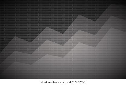Abstract financial chart with uptrend line graph and stock numbers in bull market on gray color background (vector)