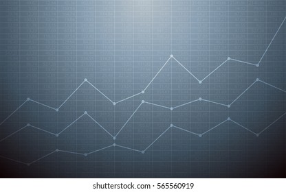 Abstract Financial Chart With Uptrend Line Graph And Stock Numbers In Bull Market On Gray Color Background (vector)