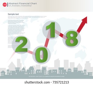 Abstract financial chart with uptrend line graph, Communicates data through charts, graphs, Make facts and statistics more interesting, and easier to understand.