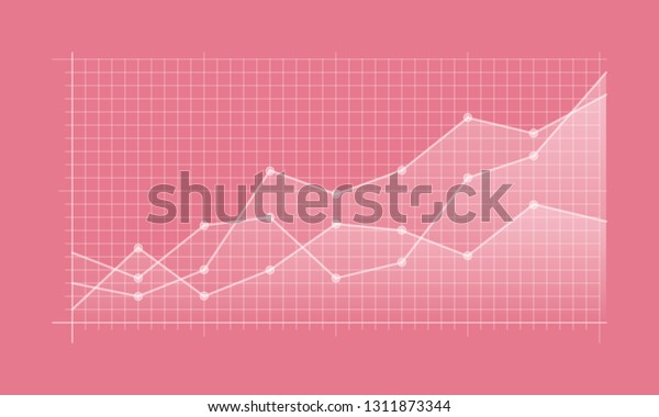  Abstract financial chart with uptrend line\
graph and numbers in stock market on gradient white color\
background. Trend lines, columns, market economy information\
background.  Vector\
illustration