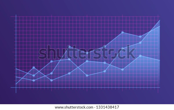  Abstract financial chart with uptrend line\
graph and numbers in stock market on gradient white color\
background. Trend lines, columns, market economy information\
background.  Vector\
illustration