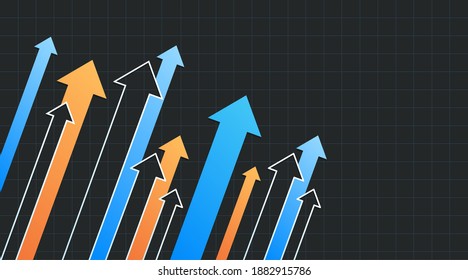 Abstract financial graph with uptrend arrows. Vector illustration.