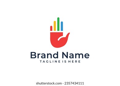 abstract financial graphic hand vector logo