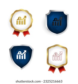 Abstract Financial Growth Badge and Label Collection