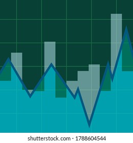 An abstract financial line graph and bar chart.