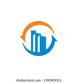 logotipo financiero abstracto, logotipo de construcción abstracto