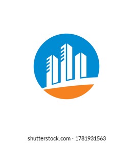 logotipo financiero abstracto, logotipo de construcción abstracto