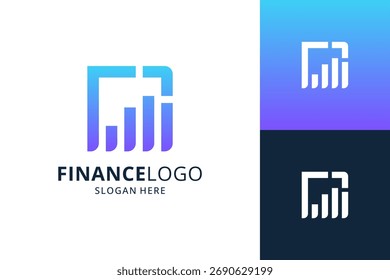 Modelo de logotipo financeiro abstrato. Gráfico de diagrama moderno com vetor de logotipo de seta.