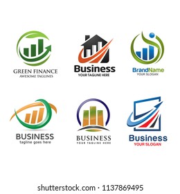 abstract financial market logo. finance bar chart or stock exchange marketing logo