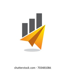 Abstract Financial Paper Plane Logo