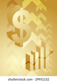 Abstract financial success illustration with dollar currency