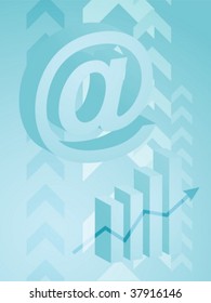 Abstract financial success illustration with electronic at symbol