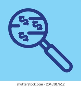 Abstract Find symbol or logo isolated sign with US Dollar Currency Icon.eps