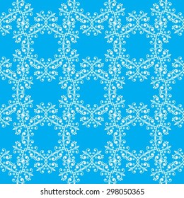 Abstract fine seamless floral pattern on a blue background.