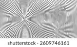 Abstract fingerprint pattern background of finger print lines. Vector fingerprint pattern of organic irregular cells on black white background