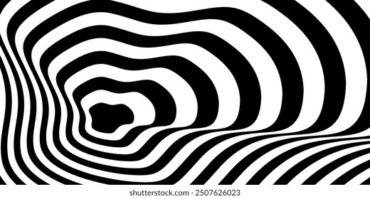 abstract fingerprint pattern black and white background, wavy design.