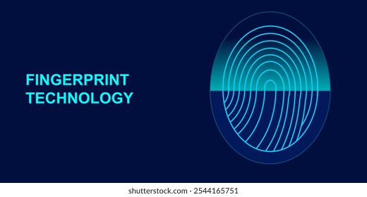 Fondo Abstractas de diseño de Vector de tecnología de escaneo de huellas dactilares. Diseño de Vector de fondo digital de tecnología de huellas dactilares de escaneo Abstractas.