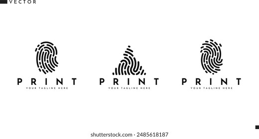 Abstract fingerprint sign. Vector illustration EPS. Isolated fingerprints on white background