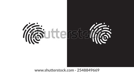 abstract fingerprint tech logo ,template vector illustration icon symbol