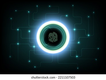Resumen del fondo de la tecnología de huellas dactilares. Concepto de ciberseguridad.