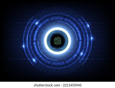 Abstract fingerprint technology background. Cyber security concept.