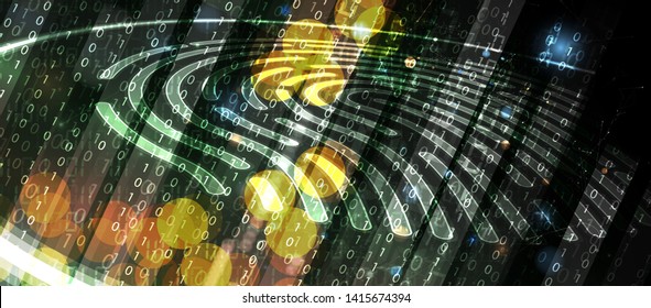 Abstract fingerprint technology business background. Circuit security style. Digital identify