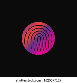 Abstract fingerprint technology business background. Circuit security style