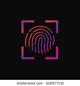 Abstract fingerprint technology business background. Circuit security style