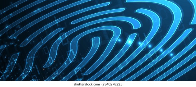Abstract fingerprint technology business background. Circuit security style. Digital identify