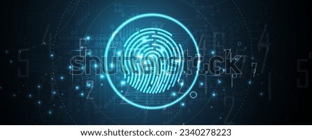 Abstract fingerprint technology business background. Circuit security style. Digital identify