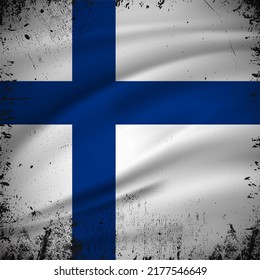 Abstract Finland flag background vector with grunge stroke style. Finland Independence Day Vector Illustration.