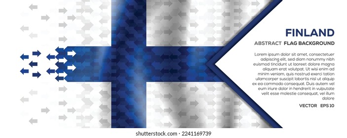 Abstract Finland Flag Banner and Background with Arrow Shape Trading Exchange Investment concept