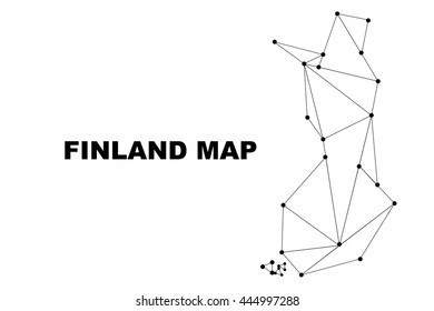 Abstract Finland map lines connection. Vector illustration