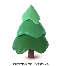 Abstract fir tree isolated on a white background. 3d rendering vector illustration