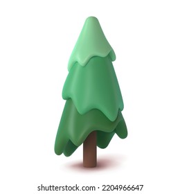 Abstract fir tree isolated on a white background. 3d rendering vector illustration