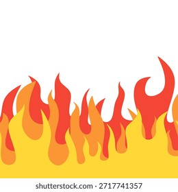 Abstrakter Feuerhintergrund mit Cartoon-Flammenrändern. Abstrakte Hintergrundgrafik zum Brennen.