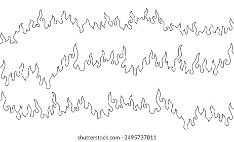 Abstract Fire Background. Abstract flame Background. doodle fire background. Fire outline. Fire flame continue line.