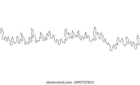 Abstract Fire Background. Abstract flame Background. doodle fire background. Fire outline. Fire flame continue line.