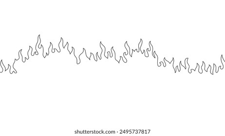 Abstract Fire Background. Abstract flame Background. doodle fire background. Fire outline. Fire flame continue line.